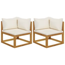 Sectional Corner Sofas 2 pcs with Cushions Cream White