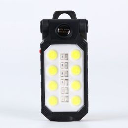 Folding USB Rechargeable COB Work Light Portable LED Flashlight Adjustable Waterproof Camping Lantern Magnet Design With Power Display (Option: )