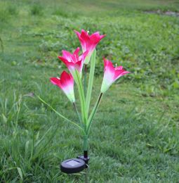 Solar Lily Colorful LED Artificial Lantern (Option: )