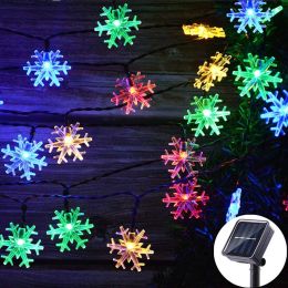 LED Solar Snowflake Light String Garden Christmas Tree Decoration (Option: )